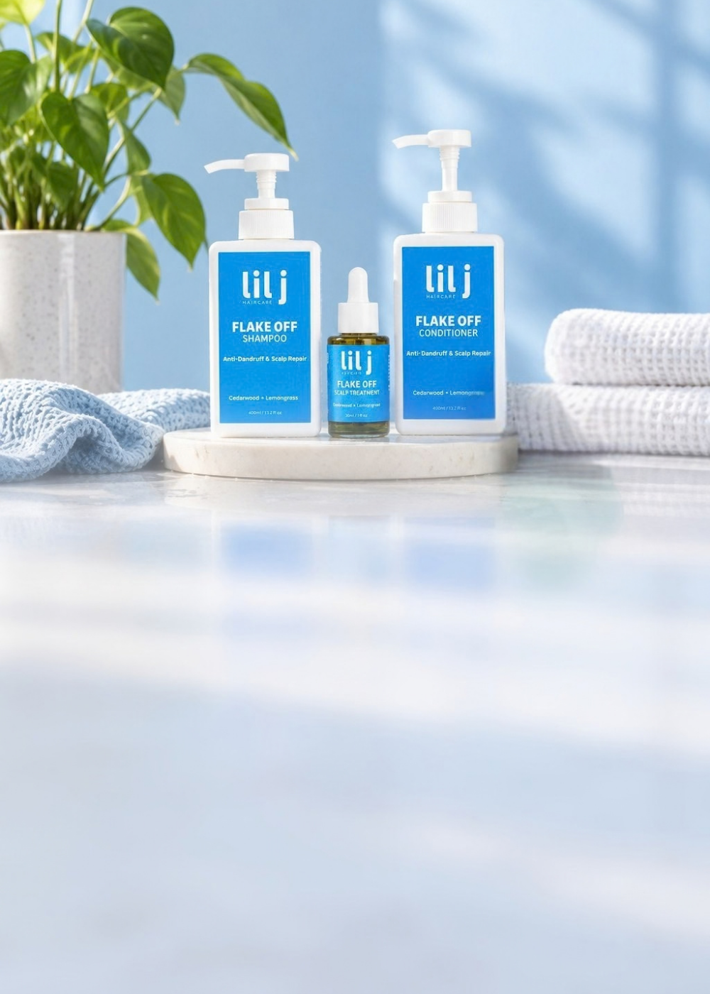 Lil J Flake Off 3-step scalp care system for dry, flaky or itchy scalps